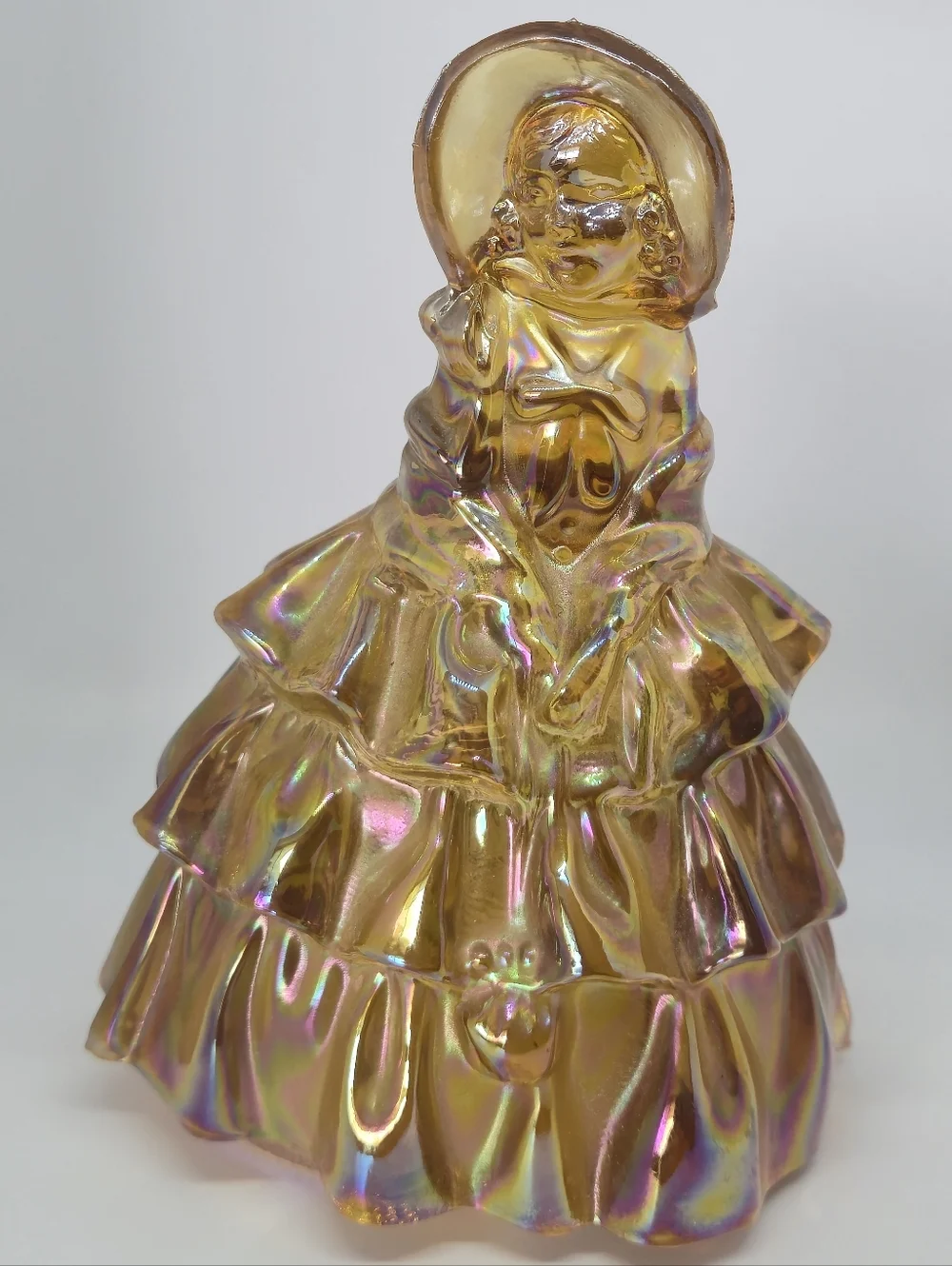 Wheaton Southern Belle Colonial Lady Marigold Iridescent Carnival Glass 6" - Picture 10 of 10